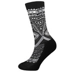 Silver And Black All Seeing Eye Print Crew Socks