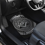 Silver And Black All Seeing Eye Print Front and Back Car Floor Mats