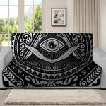 Silver And Black All Seeing Eye Print Futon Protector