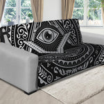 Silver And Black All Seeing Eye Print Futon Protector