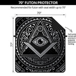 Silver And Black All Seeing Eye Print Futon Protector