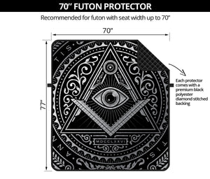 Silver And Black All Seeing Eye Print Futon Protector