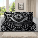 Silver And Black All Seeing Eye Print Futon Protector