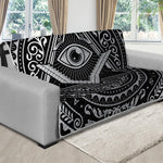 Silver And Black All Seeing Eye Print Futon Protector