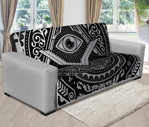 Silver And Black All Seeing Eye Print Futon Protector