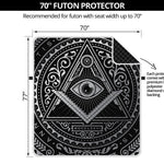 Silver And Black All Seeing Eye Print Futon Protector