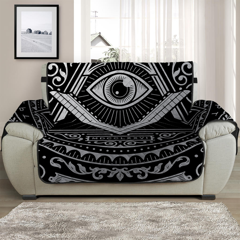 Silver And Black All Seeing Eye Print Half Sofa Protector