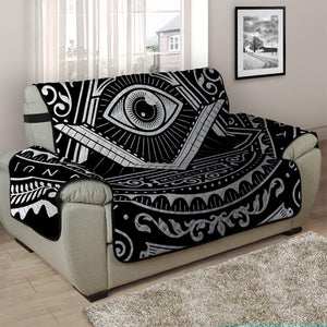 Silver And Black All Seeing Eye Print Half Sofa Protector