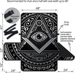 Silver And Black All Seeing Eye Print Half Sofa Protector