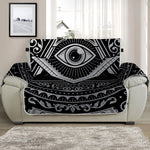 Silver And Black All Seeing Eye Print Half Sofa Protector