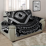 Silver And Black All Seeing Eye Print Half Sofa Protector