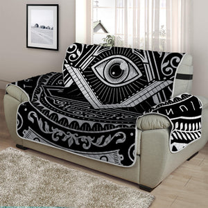 Silver And Black All Seeing Eye Print Half Sofa Protector