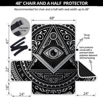 Silver And Black All Seeing Eye Print Half Sofa Protector