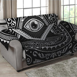 Silver And Black All Seeing Eye Print Loveseat Protector