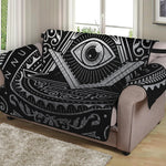 Silver And Black All Seeing Eye Print Loveseat Protector