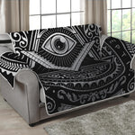 Silver And Black All Seeing Eye Print Loveseat Protector