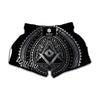 Silver And Black All Seeing Eye Print Muay Thai Boxing Shorts