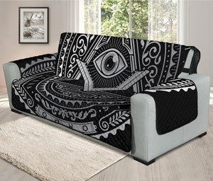 Silver And Black All Seeing Eye Print Oversized Sofa Protector