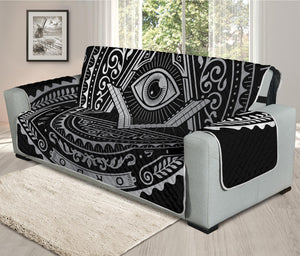 Silver And Black All Seeing Eye Print Oversized Sofa Protector