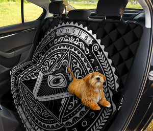 Silver And Black All Seeing Eye Print Pet Car Back Seat Cover