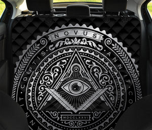 Silver And Black All Seeing Eye Print Pet Car Back Seat Cover