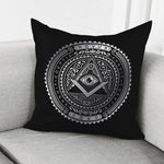 Silver And Black All Seeing Eye Print Pillow Cover