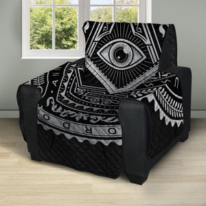 Silver And Black All Seeing Eye Print Recliner Protector