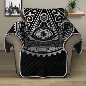 Silver And Black All Seeing Eye Print Recliner Protector