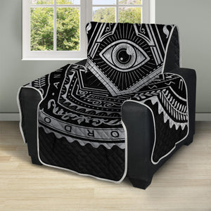 Silver And Black All Seeing Eye Print Recliner Protector