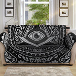 Silver And Black All Seeing Eye Print Sofa Protector