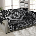 Silver And Black All Seeing Eye Print Sofa Protector