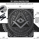 Silver And Black All Seeing Eye Print Sofa Protector