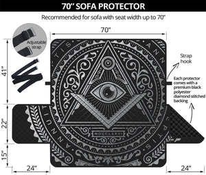 Silver And Black All Seeing Eye Print Sofa Protector