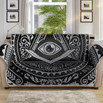 Silver And Black All Seeing Eye Print Sofa Protector