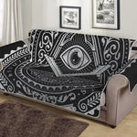 Silver And Black All Seeing Eye Print Sofa Protector