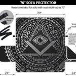 Silver And Black All Seeing Eye Print Sofa Protector