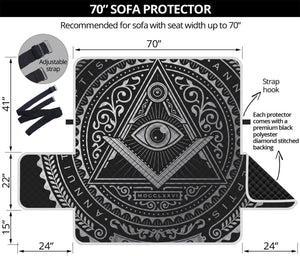 Silver And Black All Seeing Eye Print Sofa Protector