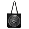 Silver And Black All Seeing Eye Print Tote Bag