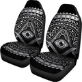 Silver And Black All Seeing Eye Print Universal Fit Car Seat Covers