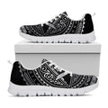 Silver And Black All Seeing Eye Print White Running Shoes