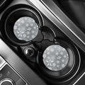 Silver And White Snowflake Pattern Print Car Coasters