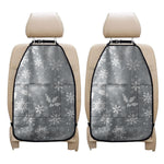 Silver And White Snowflake Pattern Print Car Seat Organizers
