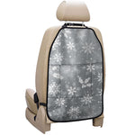 Silver And White Snowflake Pattern Print Car Seat Organizers