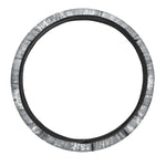 Silver And White Snowflake Pattern Print Car Steering Wheel Cover