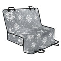 Silver And White Snowflake Pattern Print Pet Car Back Seat Cover