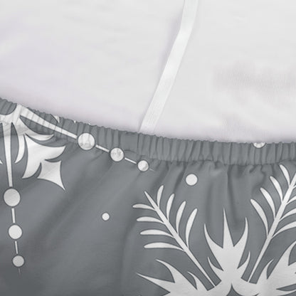 Silver And White Snowflake Pattern Print Sofa Cover
