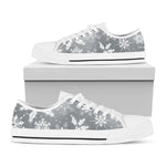 Silver And White Snowflake Pattern Print White Low Top Shoes