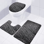 Silver Chainmail Print 3 Piece Bath Mat Set