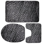 Silver Chainmail Print 3 Piece Bath Mat Set