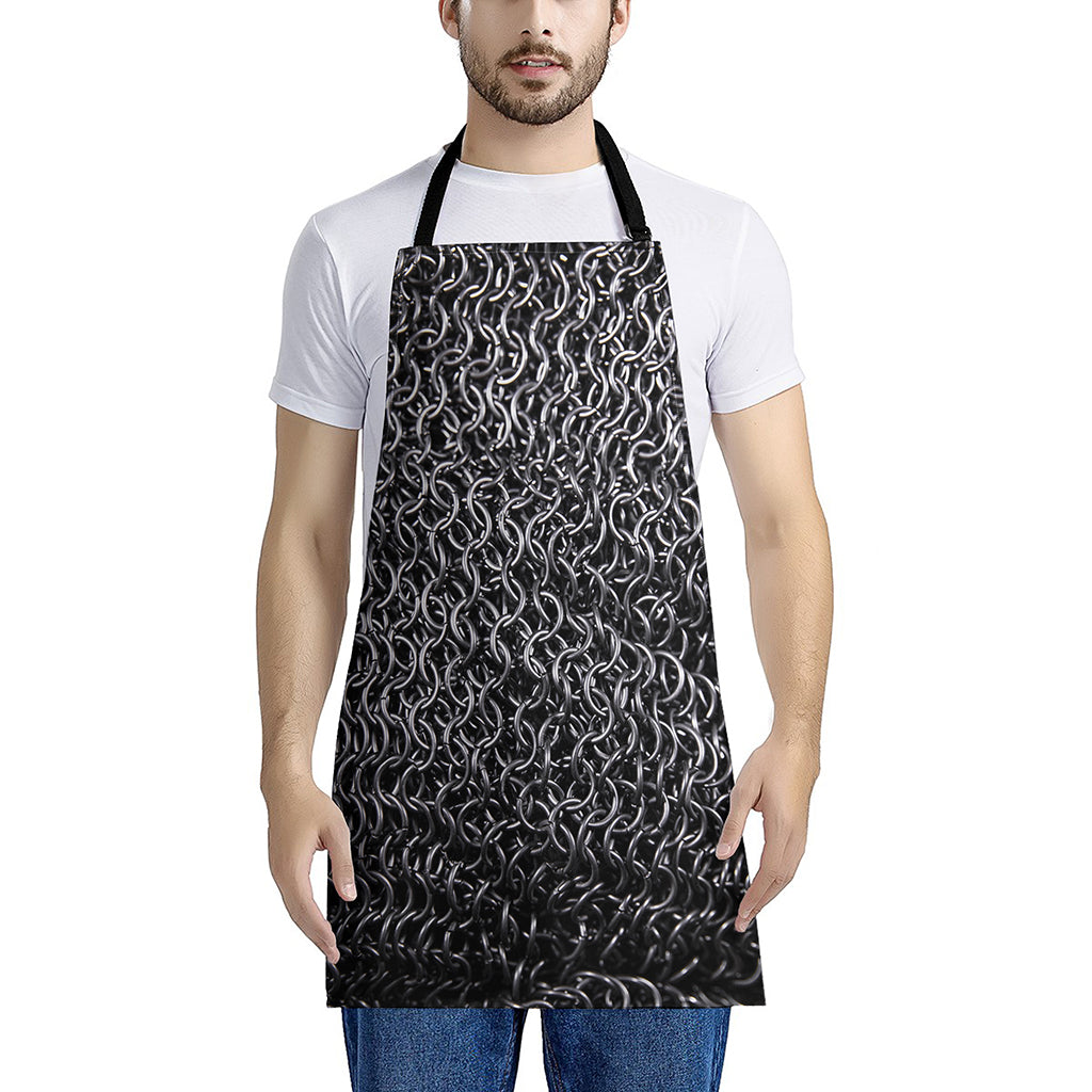 Silver Chainmail Print Apron